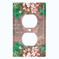thumbnail image 2 of Metal Light Switch Plate Cover Elegant Mauve Floral Nature Scripture Damask FLW084, 2 of 13