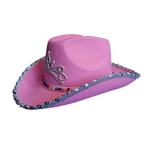 Sombrero de occidental con Tiara Balls Decorativo de Novedad Sombrero de vaquero para mujeres Adultos Adolescentes Vestirse Zulema Sombrero de vaquero