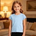 thumbnail image 4 of Jamsmile Toddler Girls Tshirts Summer Ruffle Sleeve Casual Soft Cute Tee Shirts For Daily Wear Comfy Little Girls Basic Tees, 4 of 4