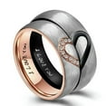 thumbnail image 2 of K-KED Couple Ring Stainless Steel Promise Ring Love You Heart Wedding Band Gift Sz6-12-12-For Men, 2 of 9