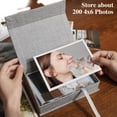 thumbnail image 4 of Caja de almacenamiento de fotos Yopih (lino, 5 x 7 pulgadas), para 200 fotos, color gris, 4 of 6