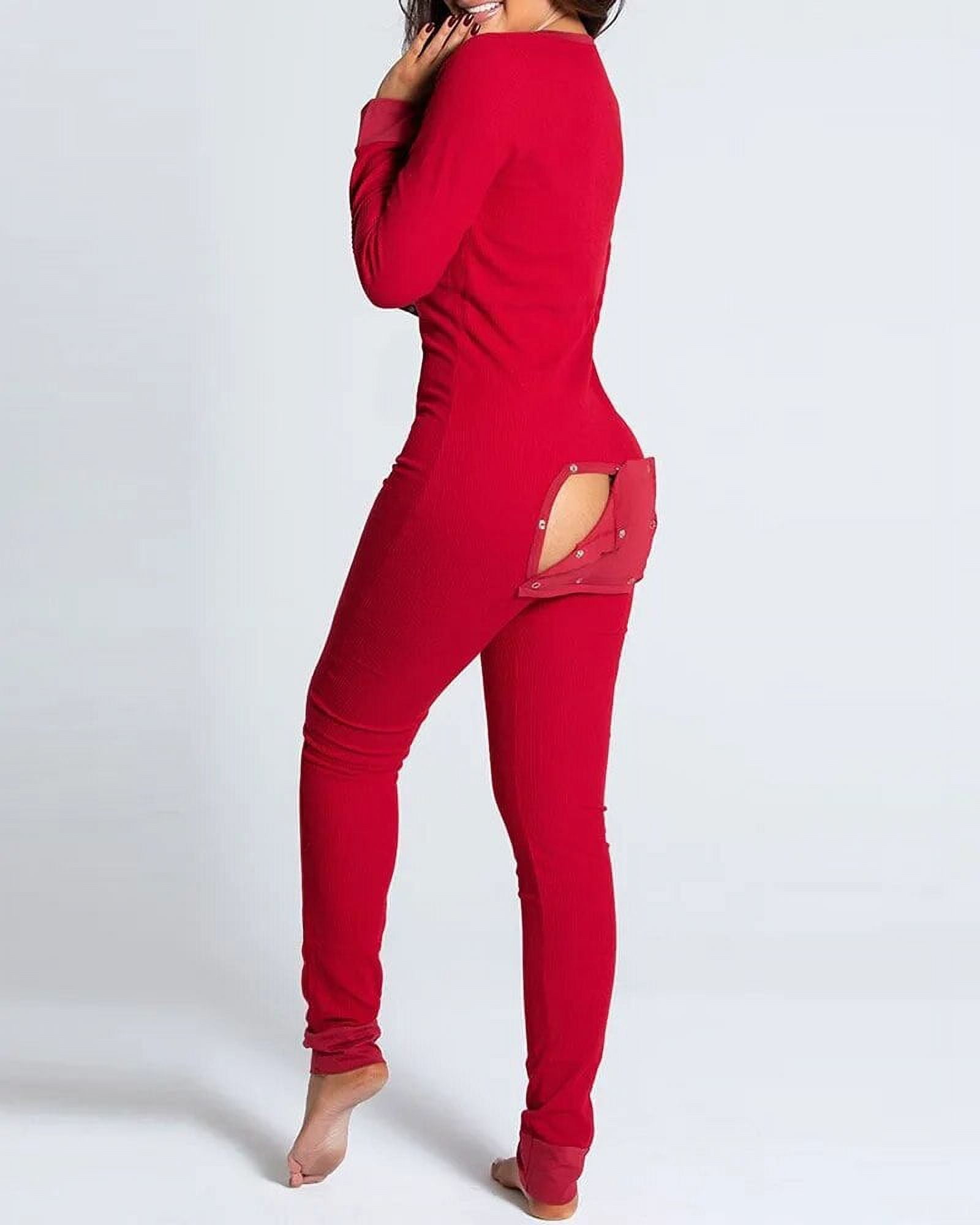 Pyjama Une Pièce (onesie) Pour Femme - Manches Longues, Col V - Grenouillère Confortable Style Y2K
