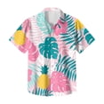 thumbnail image 5 of QHRMKOG Mens Shirt Loose Fit Tropical Print Short Sleeve Hawaiian Shirts Breathable Holiday Button Down Beach Shirt Summer Fashion Shirts Pink L, 5 of 6