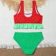 thumbnail image 3 of URMAGIC URMAGIC 7-14T Child Girls 2 Piece Bikini Set Swimsuit Bathing Suit/Watermelon, 3 of 6