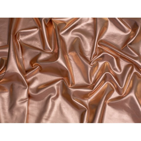 Minerva Metallic Activewear Lycra Stretch Knit Fabric Rose Gold - per yard