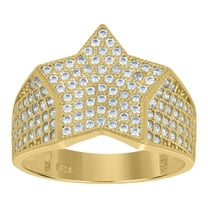 10k Yellow Gold Mens Princess-cut Cubic-Zirconia Square Head Pinky Ring