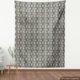 thumbnail image 4 of Ambesonne Geometric Fabric by the Yard Upholstery, Ethnic Vertical Lines Art, 1 Yard, Dark Eggshell and Pale Sepia, 4 of 5