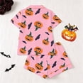 thumbnail image 4 of JAJAHO Kids Halloween Pajamas Set Boys Girls Short Sleeve Pumpkin Pajama Button Down 2 Piece Pjs 3-14Y, 4 of 9