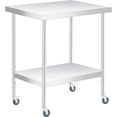 thumbnail image 2 of Royalbelle Table de Préparation en Acier Inoxydable 36x24 avec Tablette Inférieure et 4 Roulettes, 2 of 6