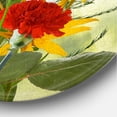 thumbnail image 3 of Designart 'Poppies and Sunflowers In The Wild' Traditional Circle Metal Wall Art 11x11 - Disc of 11, 3 of 5