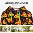 thumbnail image 4 of Fotbe Cartoon Pizza Pattern Womens Long Sleeve Hoodie, Pullover Hooded Sweatshirt, Kangaroo Pocket Hoodie with Eye-catching Drawstrings-XX-Large, 4 of 7