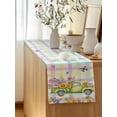 thumbnail image 5 of Table Runner 90 Inches Long for Kitchen Dining, Watercolor Truck Flowers Dresser Scarf Farmhouse, Dining Table Decorations for Wedding/Parties, Spring Butterflies Botanical Plaid 13 x 90 In, 5 of 8