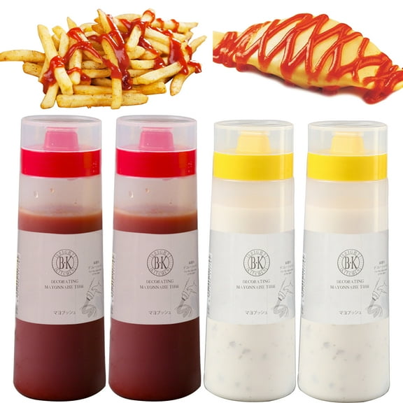 Omcan 16 oz Red Condiment Squeeze Bottles, 6 Bottles/Set (40469 ...