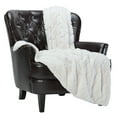 thumbnail image 1 of Chanasya Super Soft Tile Emboss Faux Fur Silky Mink Throw Blanket - Luxurious Cozy Elegant Blanket for Sofa Chair Couch Bed & Living Room Decorative Royal Soft Reversible Blanket (50x65 Inches) Creme, 1 of 3
