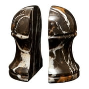 Hermes Bookends - Black and Gold Marble