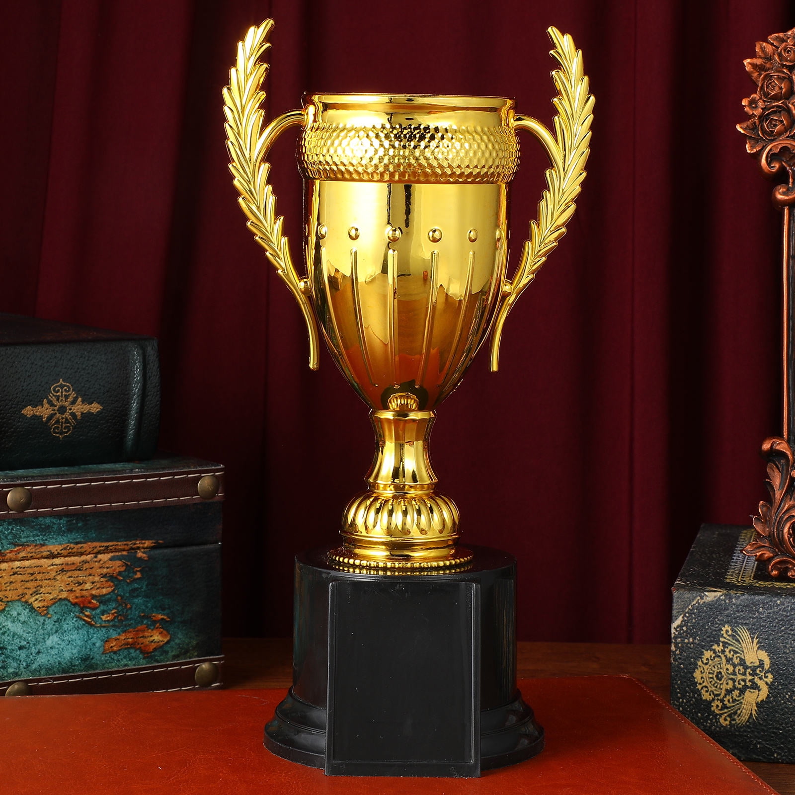 Worgeous 2pcs Golden Trophy Plastic Trophy Cup Award Trophy Party Trophy Decor Trophy Cup Model For Sports Competition