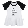 thumbnail image 2 of iDzn I'm Fearfully and Wonderfully Made Funny Dresses For Baby, Newborn Babies Skirts, Infant Princess Dress, 0-24M Kids Graphic Clothes (Black Raglan Dresses, 0-6 Months), 2 of 5