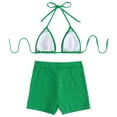 thumbnail image 5 of RUTAYY Women's Bikini Sets Solid Color Tankini Swimwear with Shorts 2 Piece Bathing Swimming Water Sport Swimsuit, 5 of 5