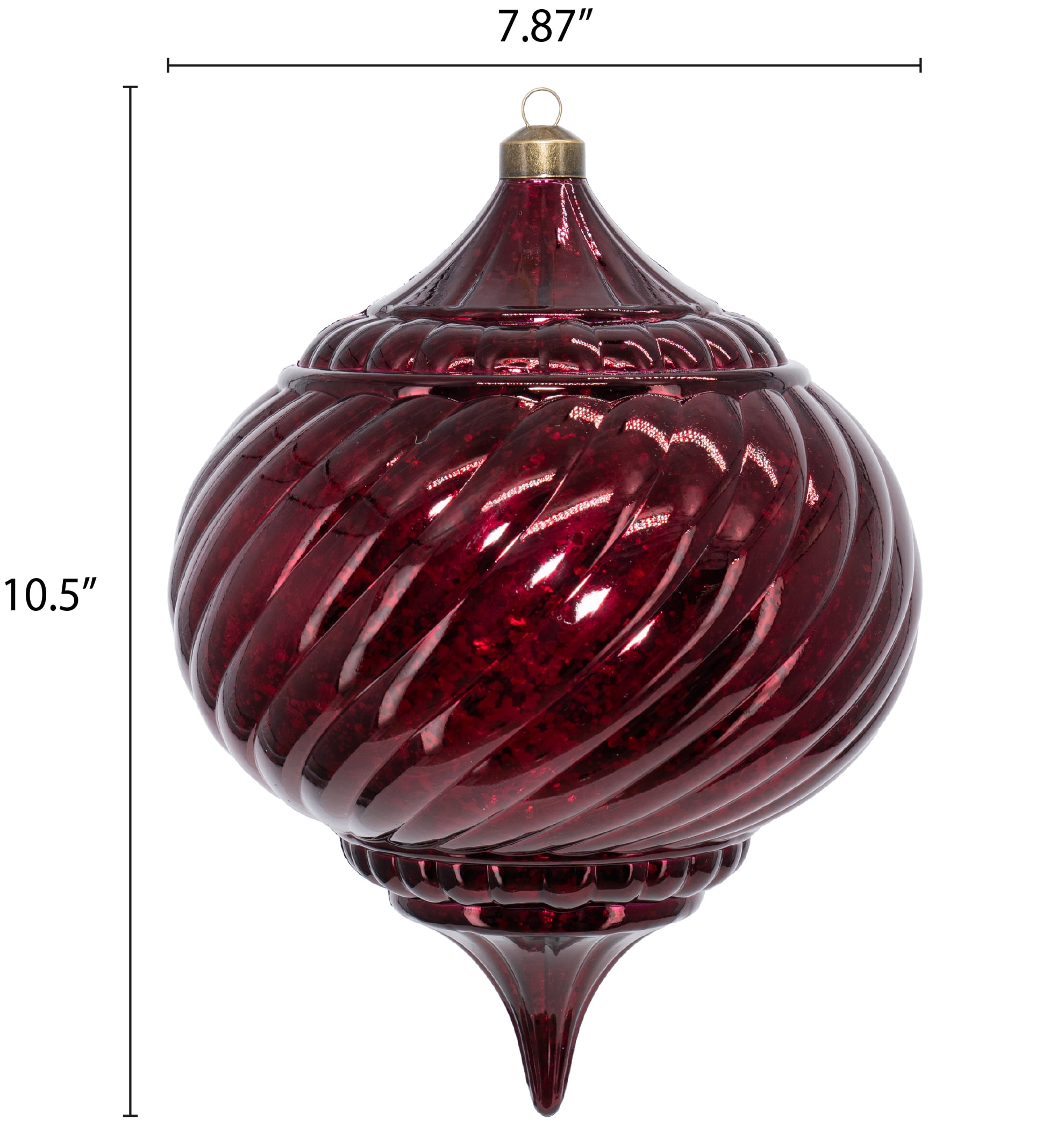 My Texas House 2-Count Burgundy Finial Shatterproof Christmas Ornaments, 11"