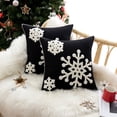 thumbnail image 3 of Hiroekza Festive Christmas Cotton Throw Pillow Cover - 18x18inch, Skin-friendly ,Hidden Zipper, Durable & Washable, Multiple Colors Black, 3 of 5