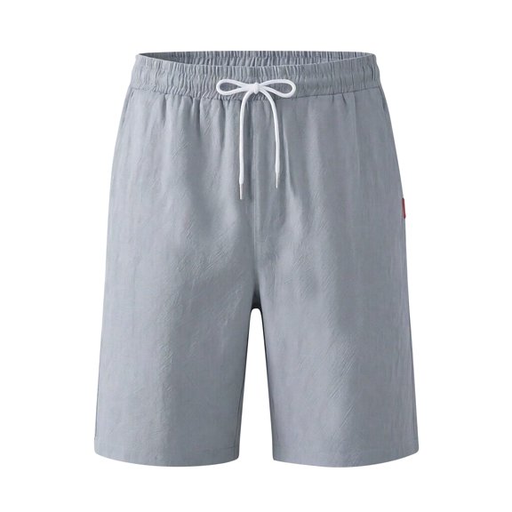 LTTVQM Men's Linen Shorts Casual Elastic Waist Drawstring 2026 Summer Beach Vacation Yoga Workout Golf Shorts with Pockets Light Gray L