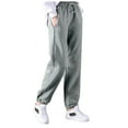 thumbnail image 1 of Gibobby Pantalones Casual Mujer Petite Moda Plus Harem Casual Encaje Mujer Sólidos Pantalones de Velvet Pantalones Elastic Velvet (Grey, S), 1 of 4