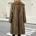 thumbnail image 5 of Wutalume Women's Fashion Plush Jacket Casual Solid-color Long-sleeved Cardigan Long Coat, Faux Fur Design, Warm and Elegant, Ideal for Winter Parties and Outings,Camel L, 5 of 5