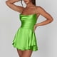 thumbnail image 2 of Vestido sexy sin espalda de satén para mujer: mono con cuello vuelto, lazo y tirantes finos, conjunto para discoteca, fiesta o playa, tallas S/M/L, 2 of 4