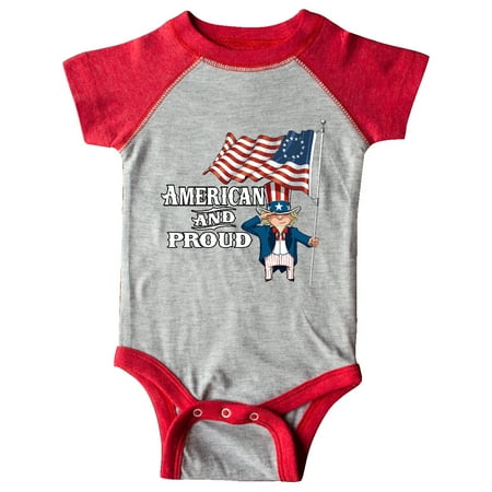 

Inktastic American and Proud Gift Baby Boy or Baby Girl Bodysuit