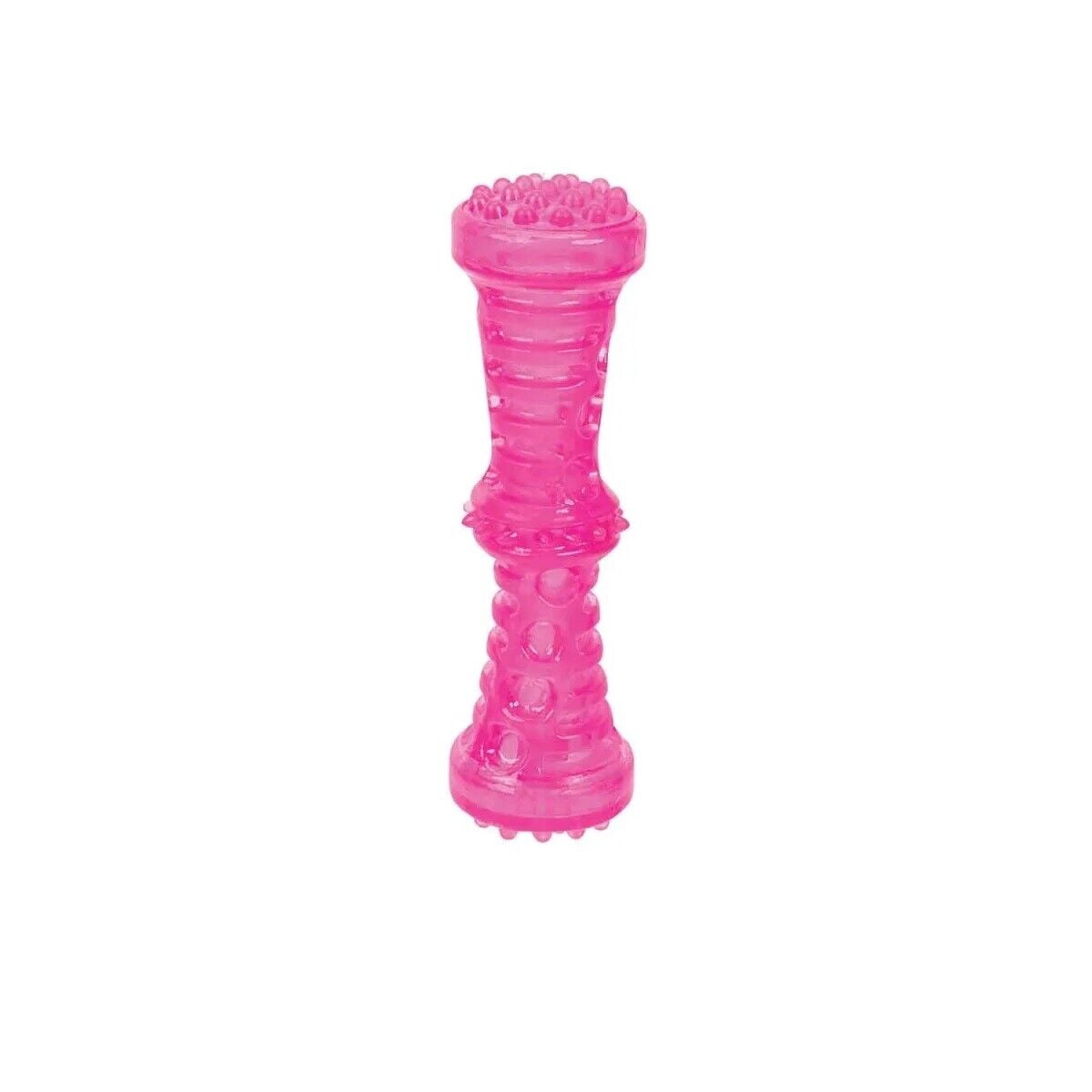 Durable Dog Toys Toss Fetch Stick Chew Squeaker 7 Inch Dental Health Gum Massage (Full Set - All 3 Toys)
