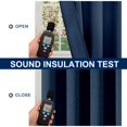 thumbnail image 3 of 63 Inch Thermal Insulated 100% Blackout Lattice Curtain Panels (2 Panels) Blue, 3 of 7