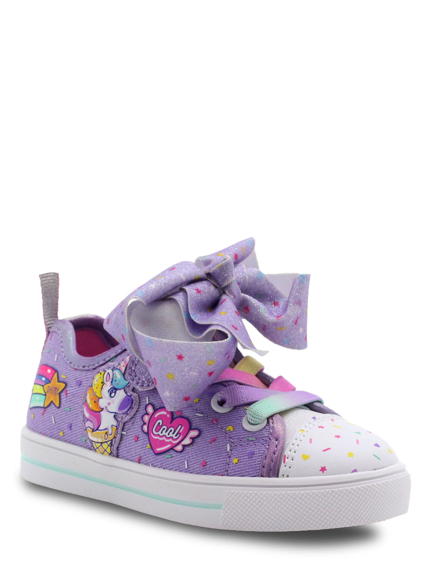 JoJo Siwa Girls Sneakers Athletic Style Shoes Pink Purple Bow Size 3 