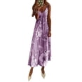 thumbnail image 1 of PALACLOTH Women Spaghetti Strap Cami Dress Floral Tea-Length Plus Size V-neck Sun Dress L-5XL, 1 of 4