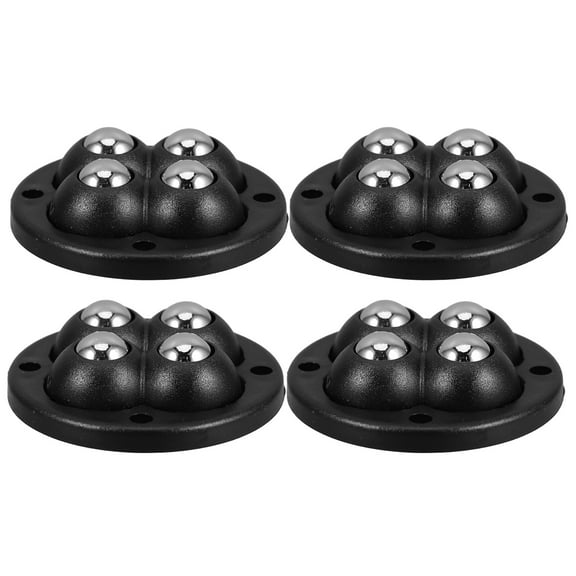FRCOLOR 4pcs Self-Adhesive Caster Wheels for Furniture Storage Box Mop Bucket Small Universal Pulleys Rotating Caster Wheels for Appliances Table Feet Planters Black