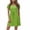 #0022-Green, variant on Ailaofu Women's Solid Color V Neck Short Sleeve Vintage Tie Side Split Casual Midi Dress for Women
