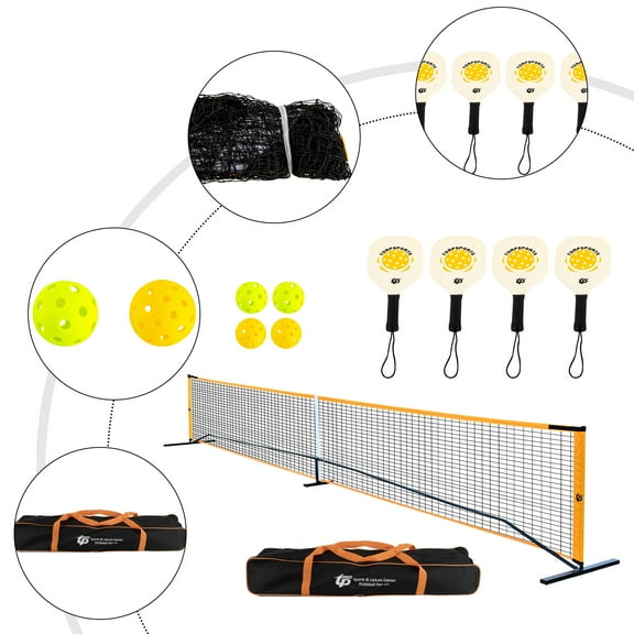 ChicHomey Portable Pickleball Net Set,Pickleball Net,Net & Balls - Sturdy Iron Pipe,or Family Outdoor Play (Gift Idea)