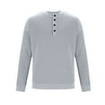 thumbnail image 5 of Miluxas Men Quarter Button Sweater Pullover Cable Knit Henley Mock Neck Sweater White 10(XL), 5 of 6