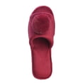 thumbnail image 3 of Joan Vass Women Velvet Open Toe Faux Fur Pom-Pom Slipper, 3 of 4