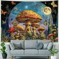 thumbnail image 4 of PRATYUS Mushroom Tapestry Moon Star Tapestry Starry Sky Tapestry Vintage Aesthetic Tapestry Nature Plant Tapestry Floral Flower Tapestry Butterfly Night Tapestry Wall Hanging Decor for Home Painting, 4 of 6