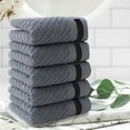 thumbnail image 5 of 100% Cotton Solid Color Towel Set (Dark Gray), 5-Piece Thickened Soft Absorbent Towels, Home Bathroom Towel Collection, Ideal for Daily Bathing & Face Washing, 5 of 6