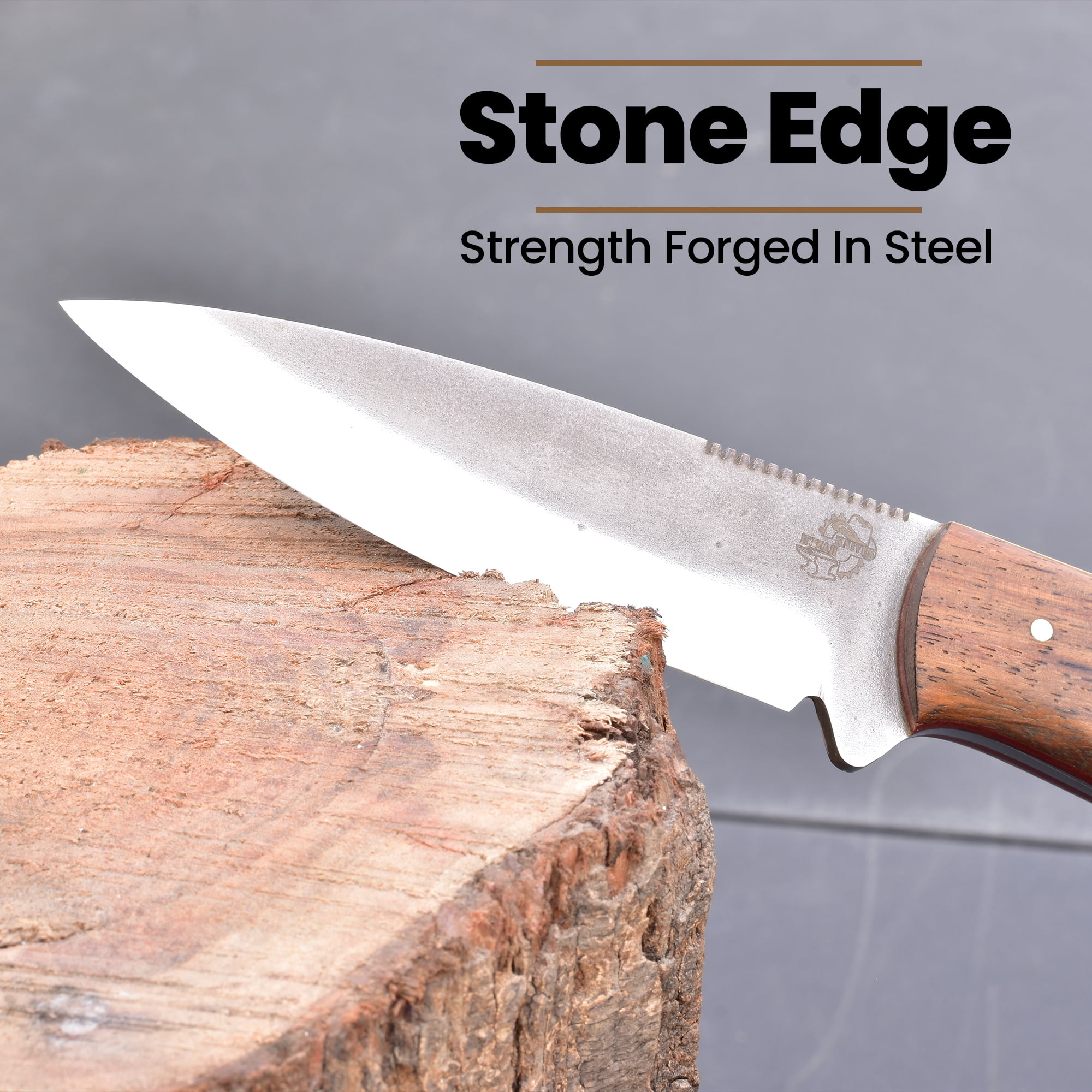 Knives Ranch 3092 440C Steel Bushcraft Knife with Rosewood Handle – Fixed Blade Outdoor Knife for Camping, Survival, Hunting & Utility Use