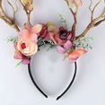 thumbnail image 2 of Slccxzc Floral Deer Antler Headband Forest Fairy Tree Branch Headpiece for Halloween Party, 2 of 7