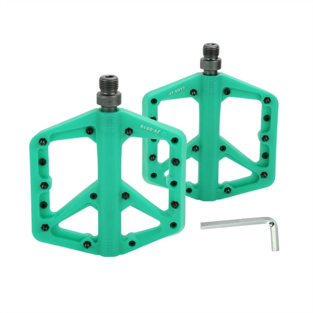 Pedal de bicicleta de nylon universal sin tiras reflectantes cian para ejes de 14 mm, pedal antideslizante para BMX MTB bicicletas de carretera 1 par