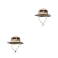 thumbnail image 1 of Sonducket Sombrero de pesca de poliéster, reemplazo Vintage para hombres y mujeres, cordón a prueba de sol para exteriores, gorra fácil de Caqui claro 2piezas, 1 of 6
