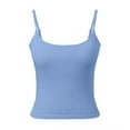 thumbnail image 5 of MIXUE Tank Top for Women Summer Solid Color Low Round Neck Adjustable Spaghetti Strap Padded Sleeveless Camisole Vest Womens Tank Tops Sportwear,Yellow,S, 5 of 5