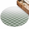 thumbnail image 2 of Large Round Rug 8Ft, Sage Green Striped Non-Slip Washable Circle Rugs Carpet, Modern Abstract Ombre Geometric Morocco Indoor Outdoor Rug Floor Mats Throw Runner for Bedroom Living Room Bathroom, 2 of 8