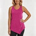 thumbnail image 5 of VBVC Women's Asymmetrical Hem Crew Neck Tank Top , Ladies' Sleeveless Side Button Blouse , Summer Casual Athletic Shirt For Women,Hot Pink,S-2XL, 5 of 6