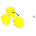 thumbnail image 2 of Oversize Circle Third Eye Sunglasses Slim Arms 56mm (Gold / Yellow), 2 of 4