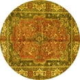 thumbnail image 1 of Ahgly Company Indoor Round Persian Yellow Traditional Area Rugs, 5' Round, 1 of 4