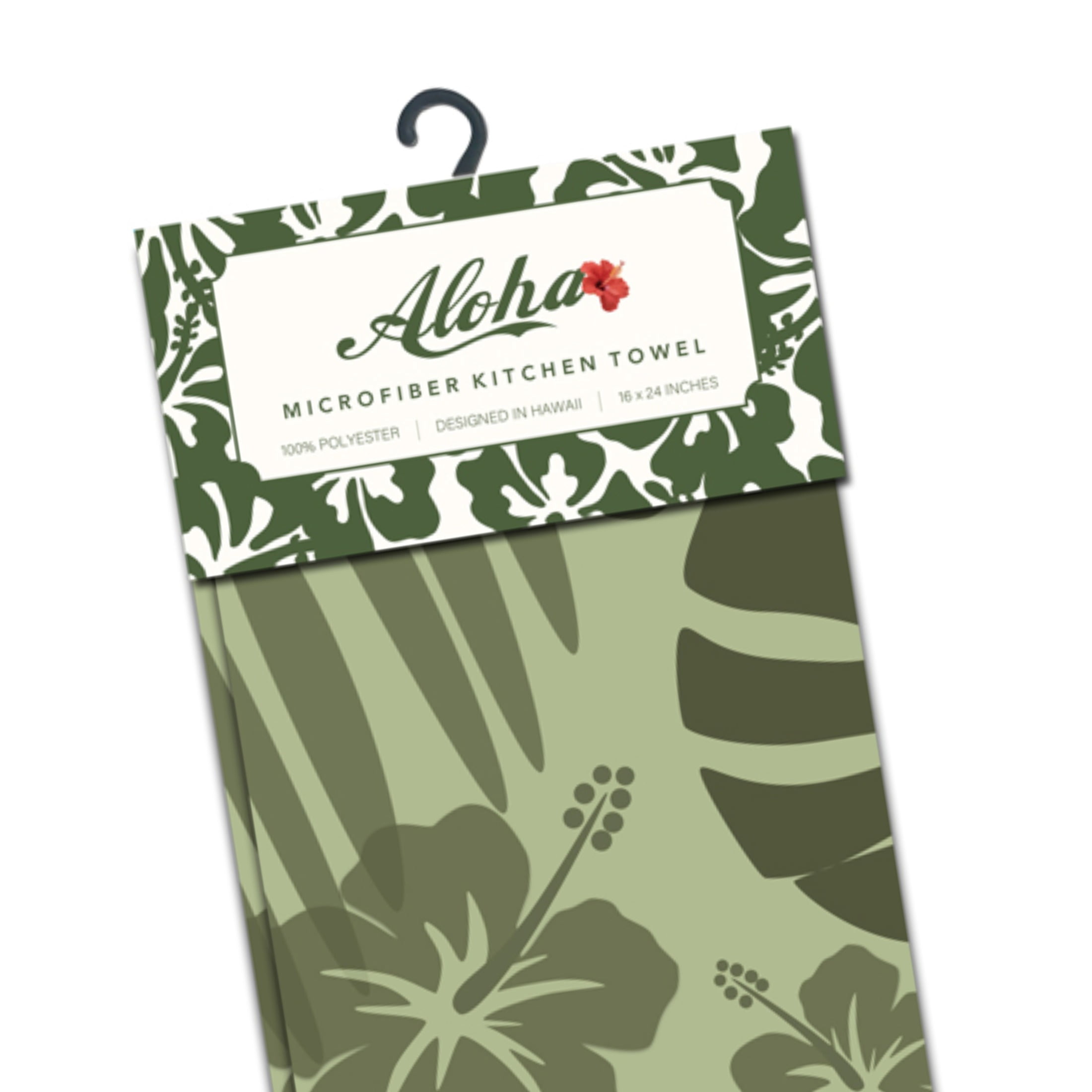 Chiefly Kitchen Towel with Monstera Design, 2-Piece Set